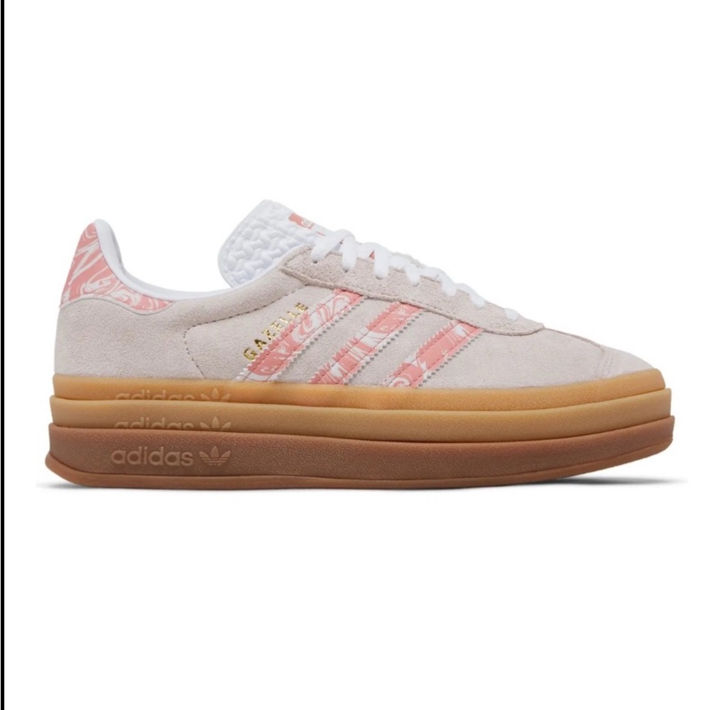 Adidas Women's Pink and Cream Gazelle Sneakers - only worn once